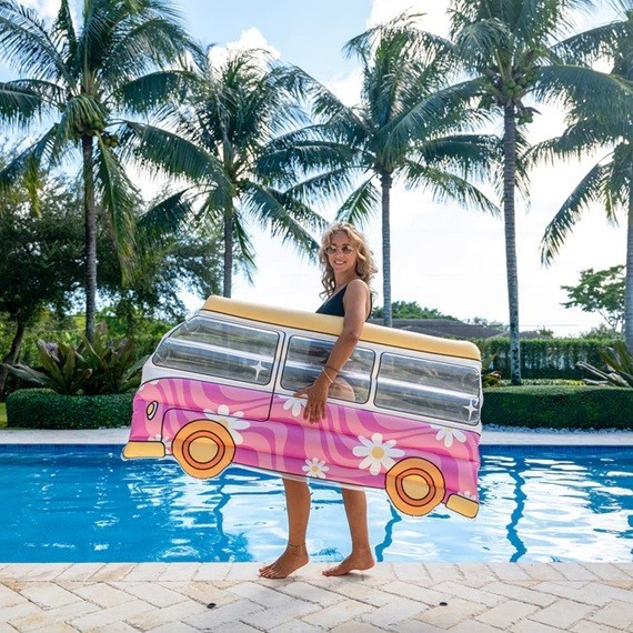 PoolCandy Retro Van Deluxe Pool Raft 60" Inflatable Float VW Beach Bus