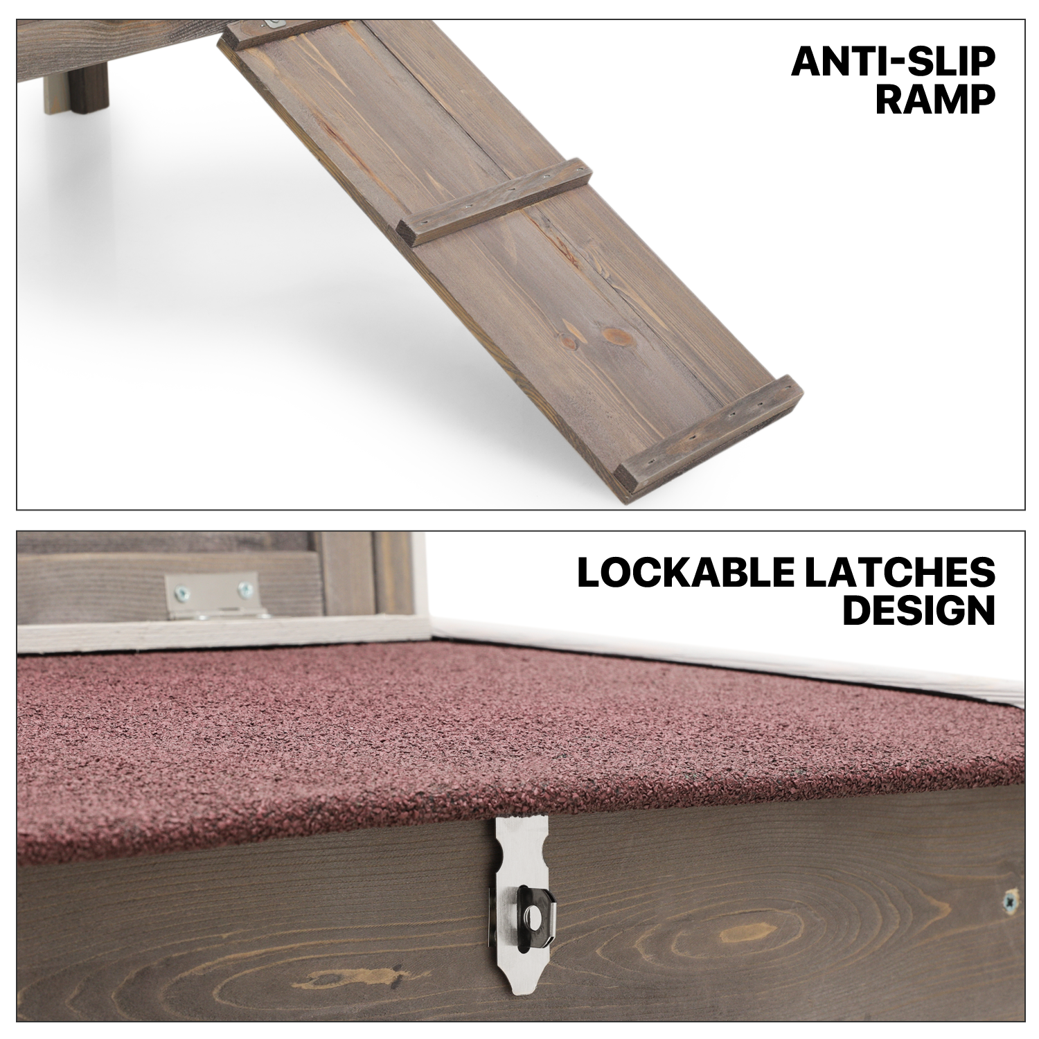 46"Wooden Chicken Coop Cage Hen Rabbit Hutch 2-Tier Poultry Habitat Animal House