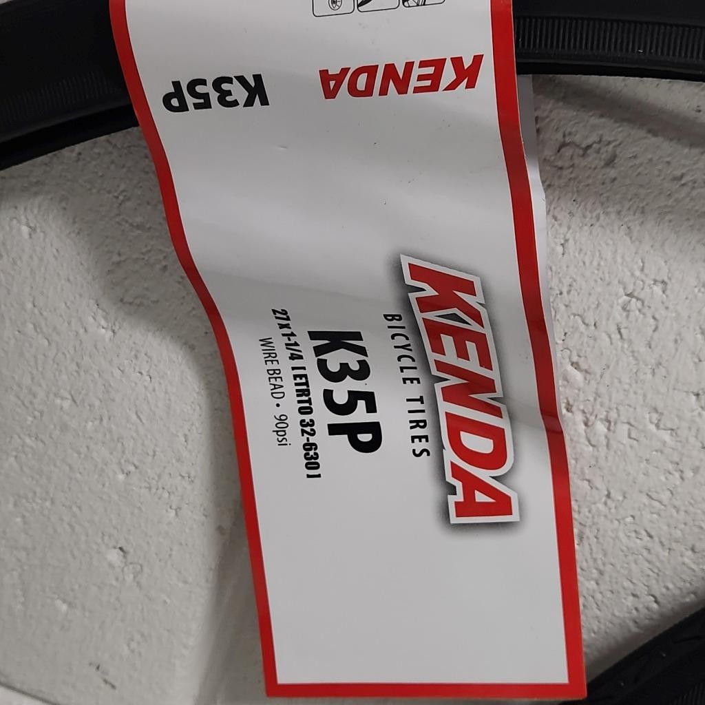 2 Kenda Klassic K35P 27" x 1-1/4" Wire Bead 90 PSI Black Bike Tires 1-Pair