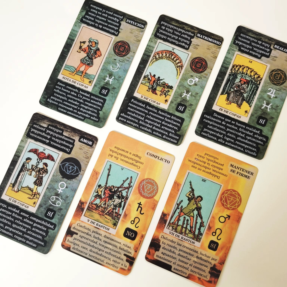 Leaning Tarot Deck Spanish Version | 78 Cards Oracle Divination Board Game