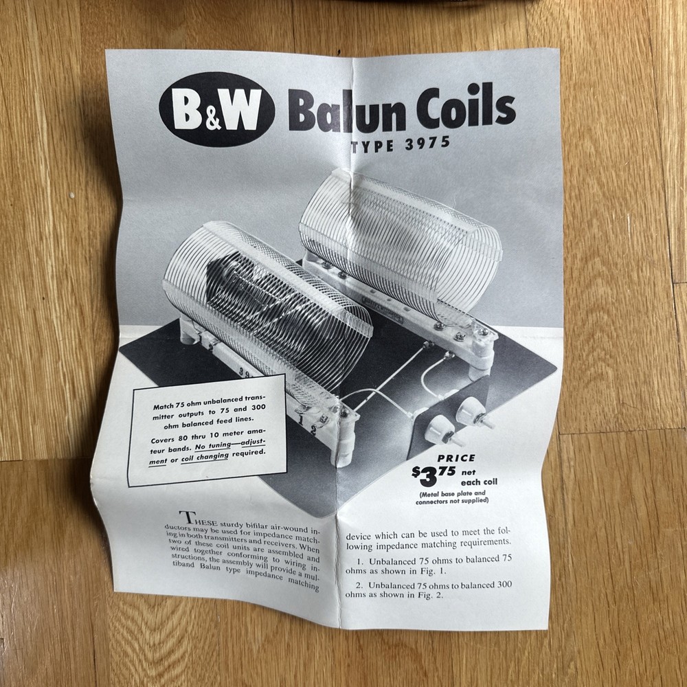 *READ* Set of 2 Barker & Williamson Type 3975 Balun Coils