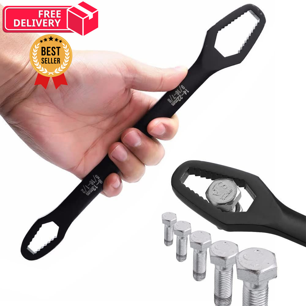 Saipe 4 Pieces Universal Multifunctional Wrenches set Adjustable Black