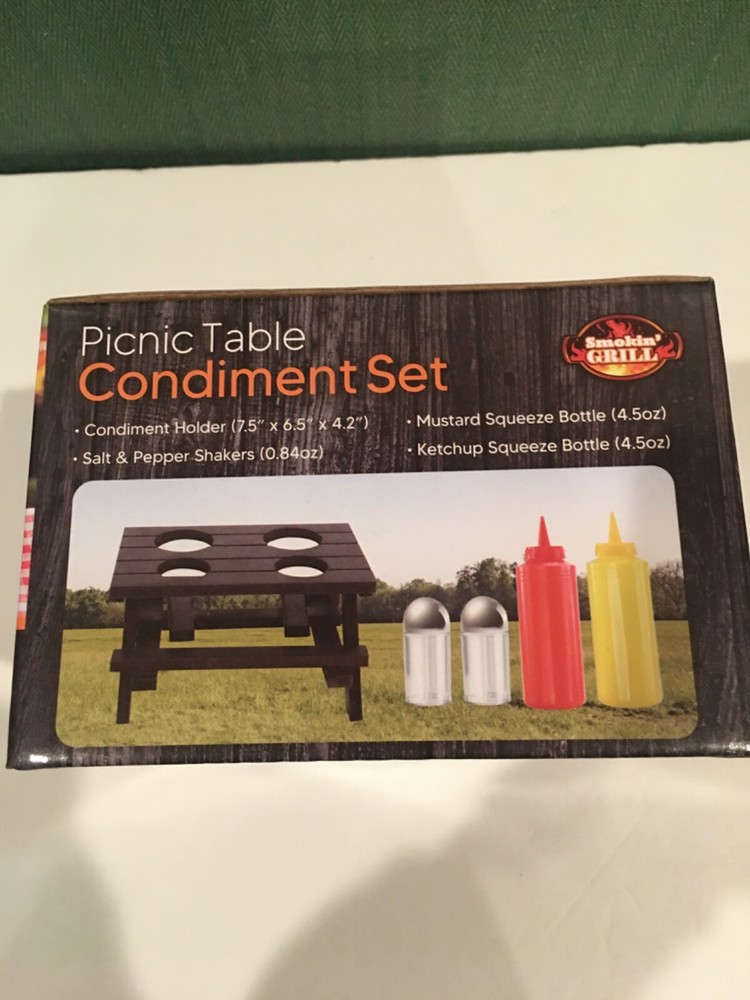 Picnic table condiment set