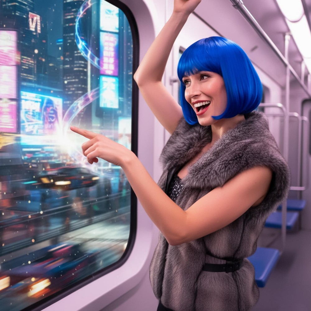 Cindy Blue Wig Costume Accessory