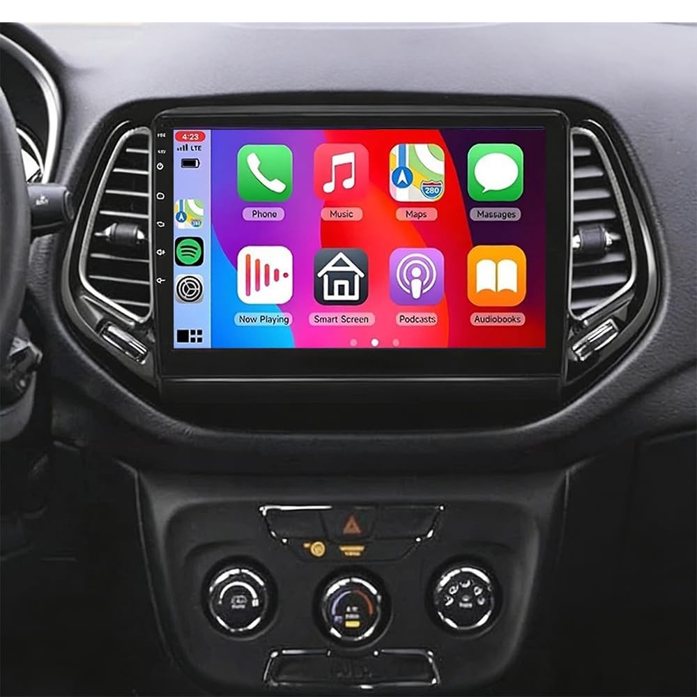 Compass 2017-2019 10" Double Din Wireless Carplay Android Auto Backup Cam