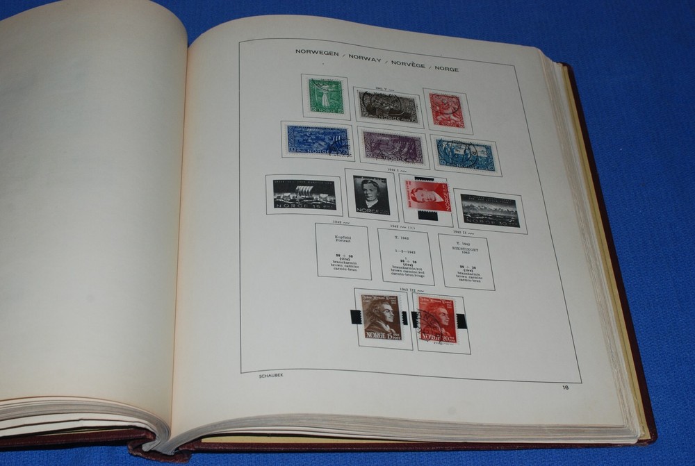 Norway Schaubek Springback Specialty Album Binder BlueLakeStamps Nice!