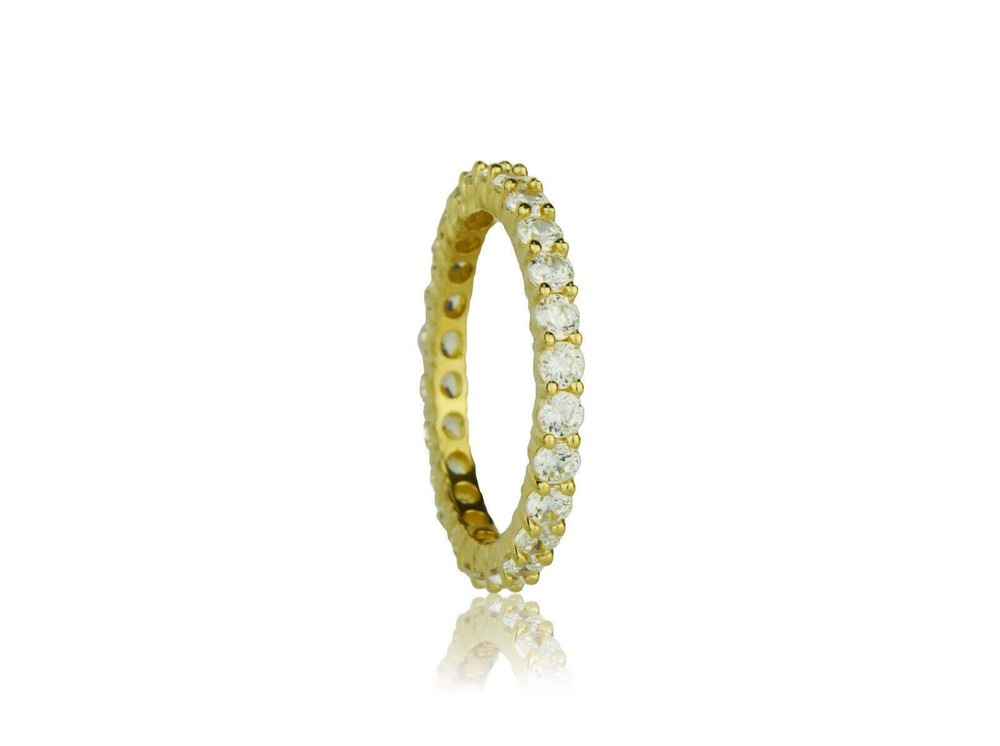 14K Yellow / White Gold CZ Eternity Ring