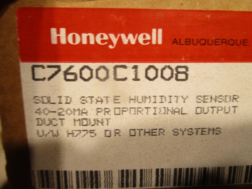HONEYWELL C7600C1008 SOLID STATE HUMIDITY SENSOR 4-20 mA DUCT MOUNT, S0064