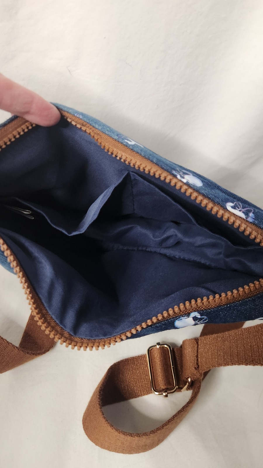 Disney Denim Minnie Mouse BioWorld Blue Crossbody Bag