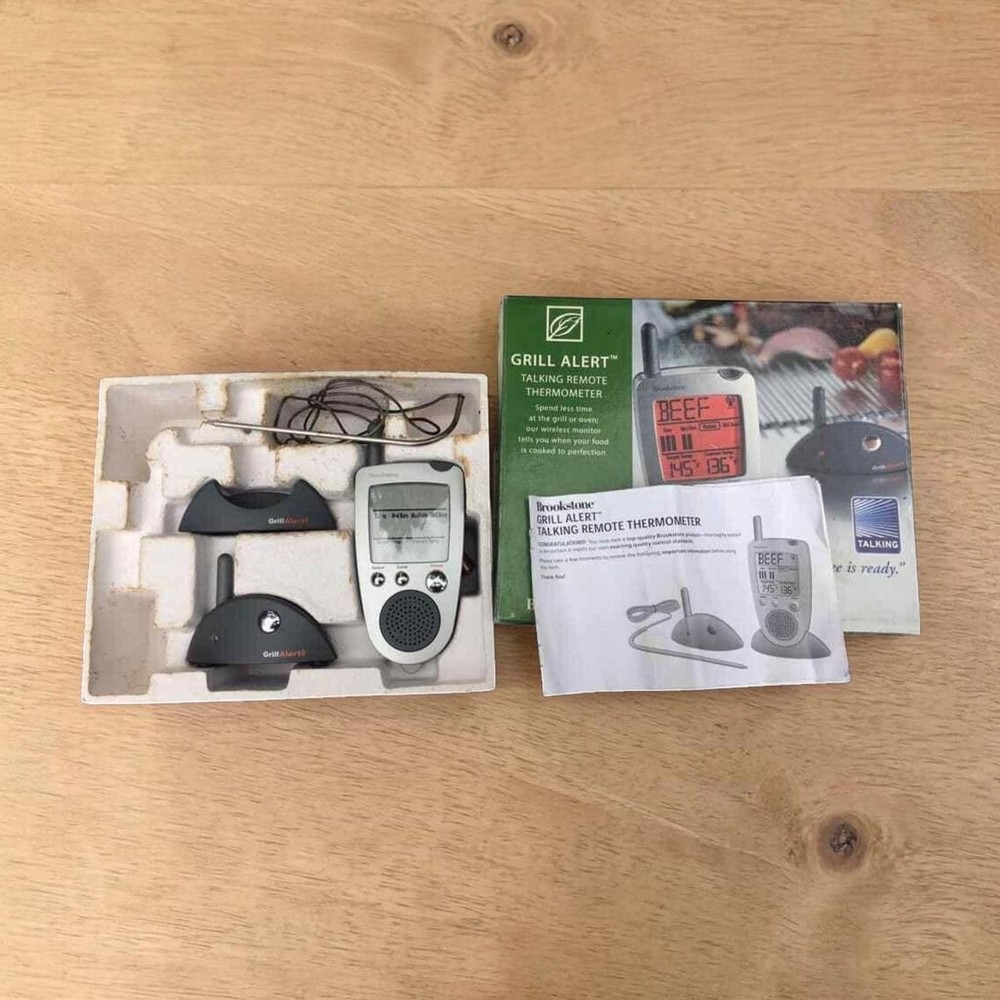 Brookstone Grill Alert Talking Remote Meat Thermometer