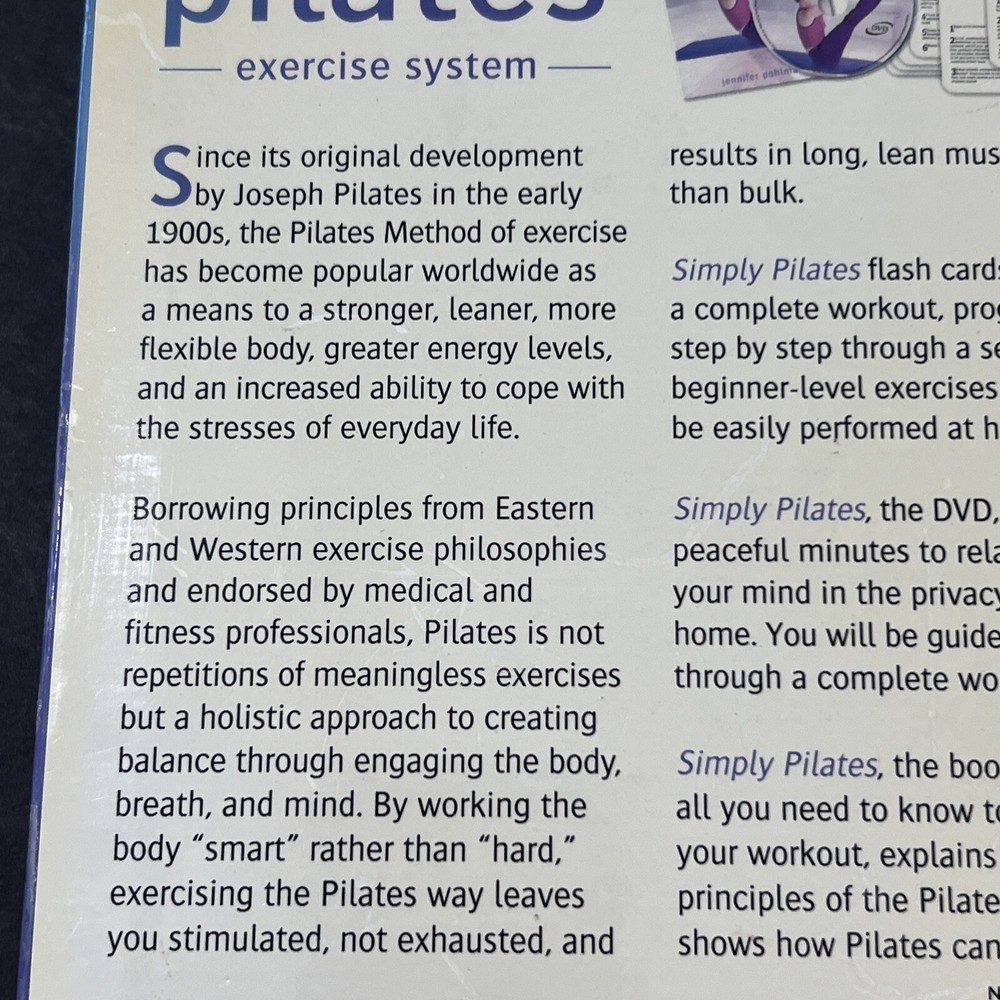 SIMPLY PILATES Exercise System 26 FLASH CARDS + DVD +BOOKLET Workout Flexibility