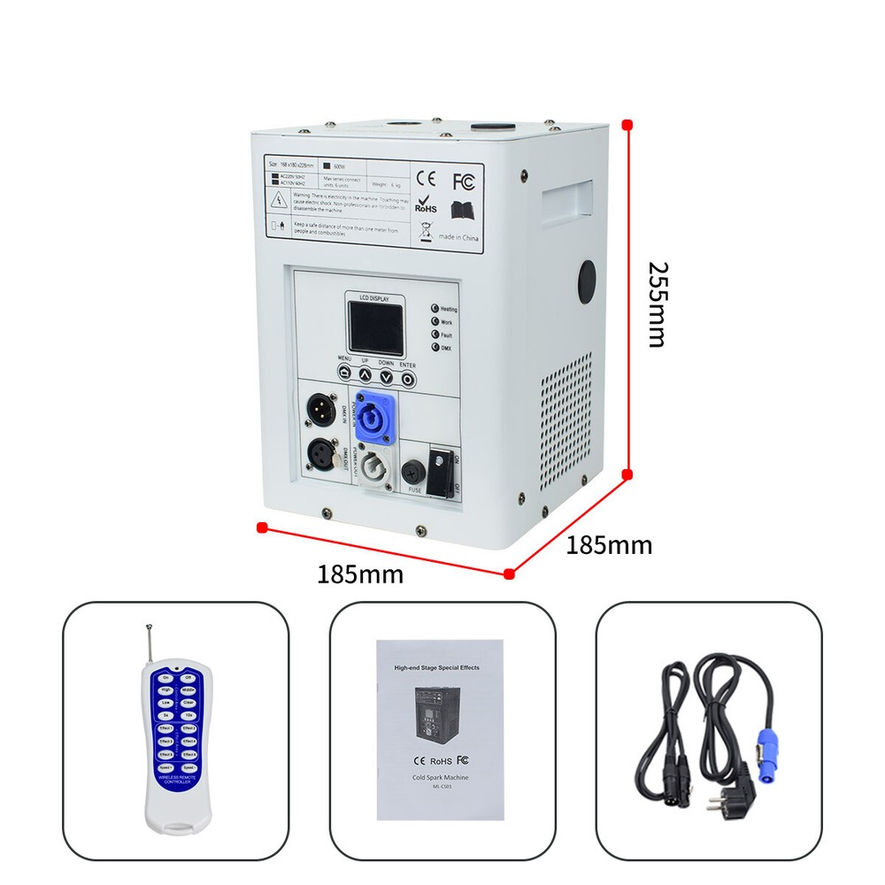 Cold Spark Machine DMX DJ Event Party Firework Machine 2pcs with Flight Case