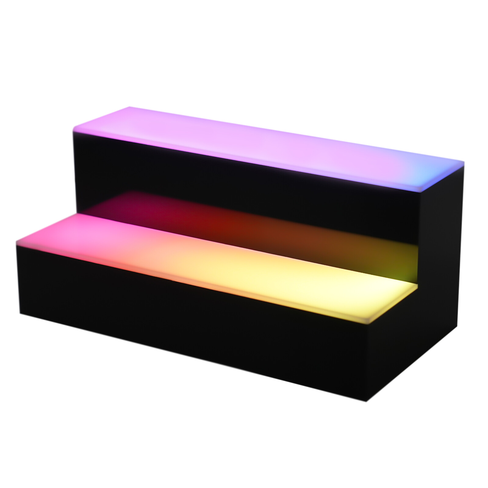 2 Tier LED Lighted Liquor Bottle Display Shelf - Glowing Bar Stand