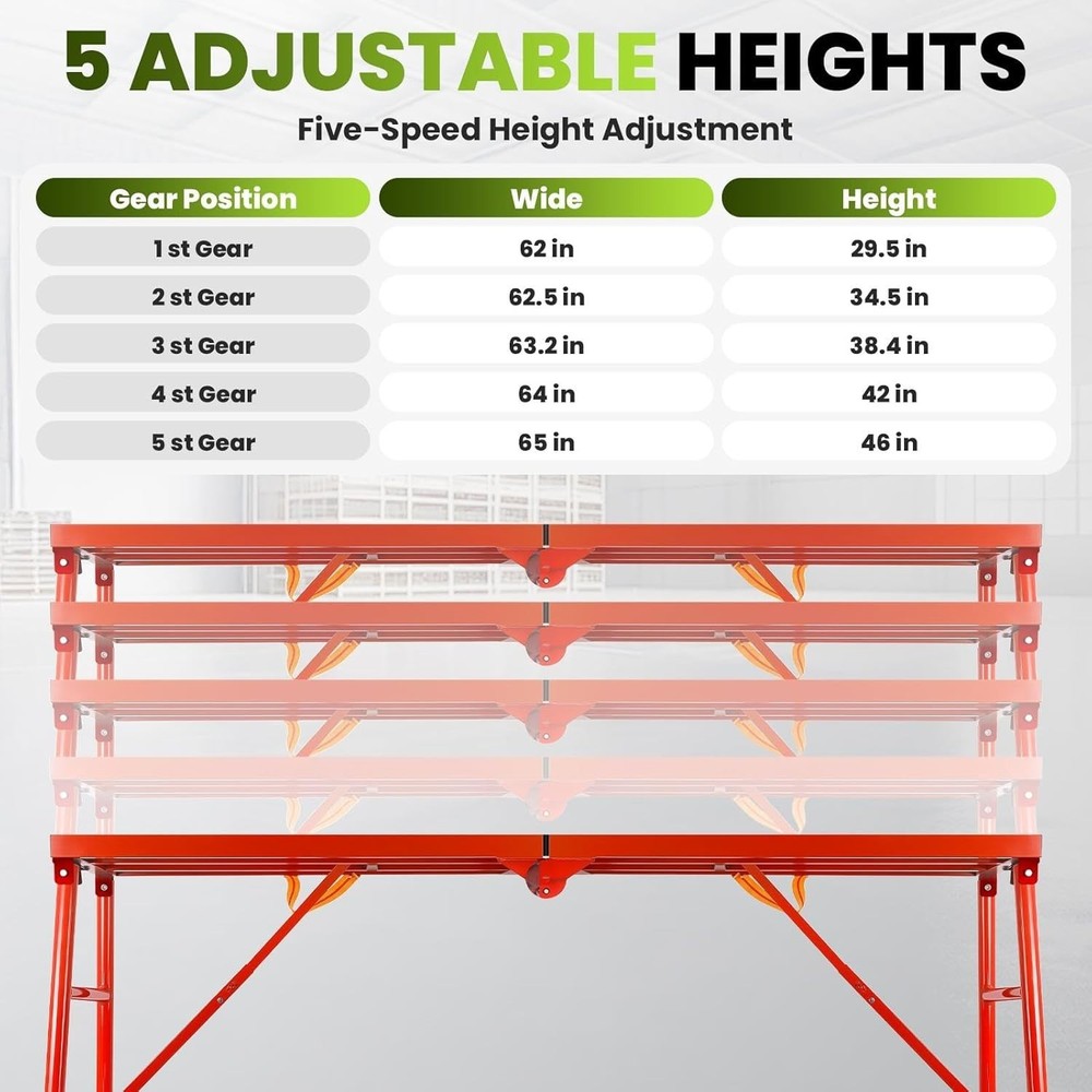 Foldable Scaffolding Platform Welding Table Work Bench for Garage 1500lb &2200lb
