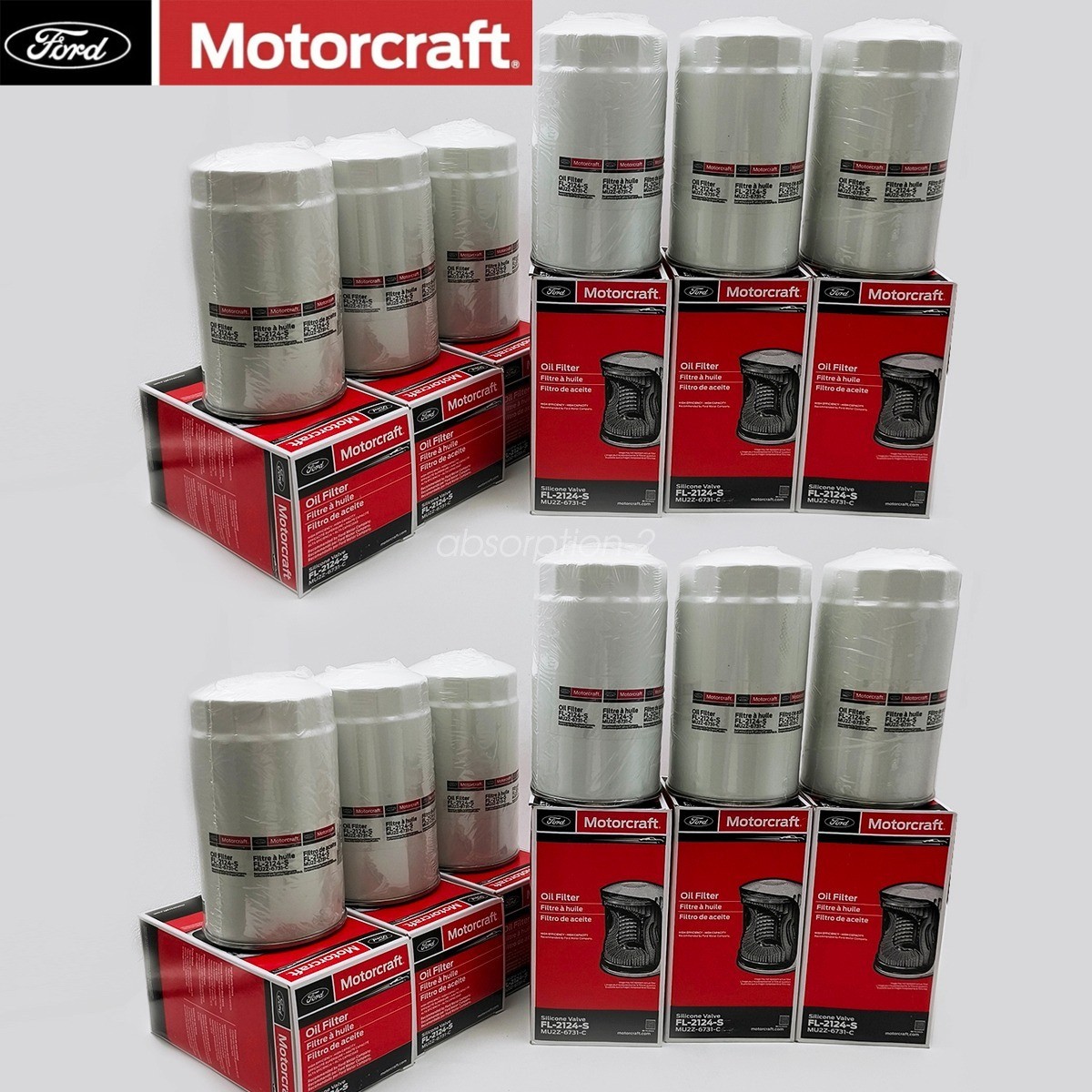 NEW Case of 12 OEM Ford Motorcraft Engine Oil Filters FL2051S BC3Z-6731B FL2124S