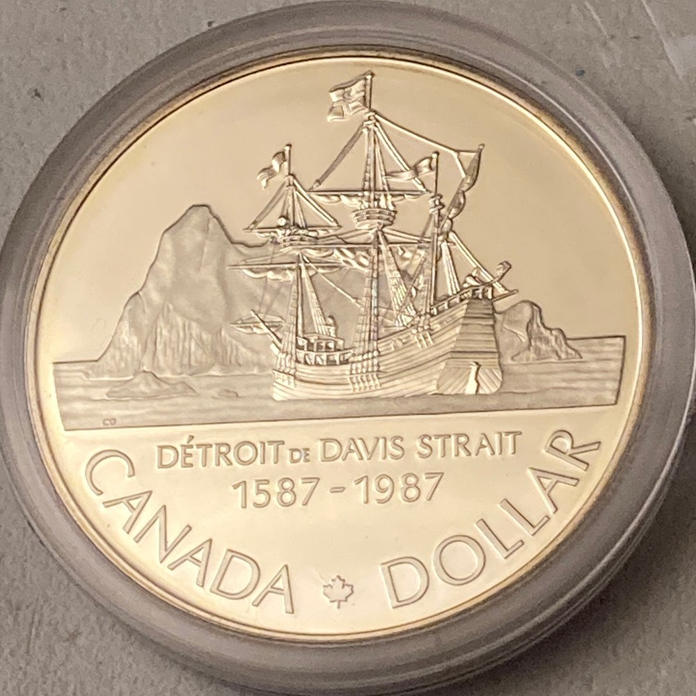 1987 CANADA PROOF LIKE DOLLAR COMMEMORATIVE STILL IN CLEAR PLASTIC CASE