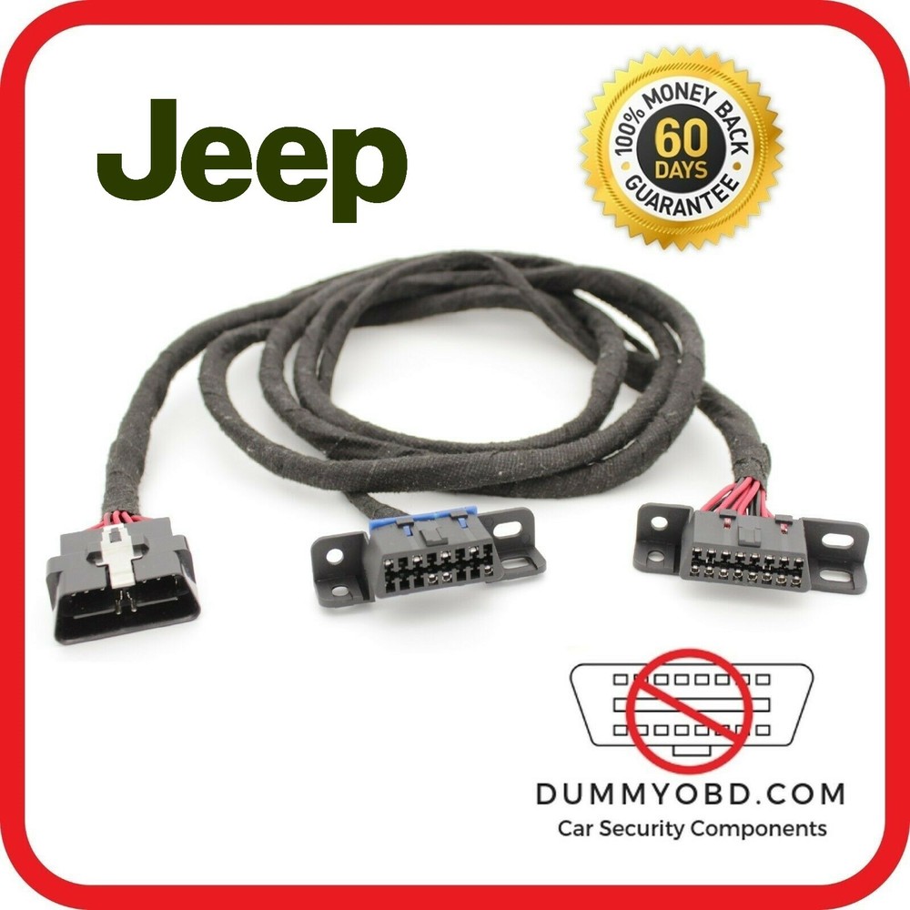 JEEP OBD port relocation extension diagnostic cable with Dummy OBD installed