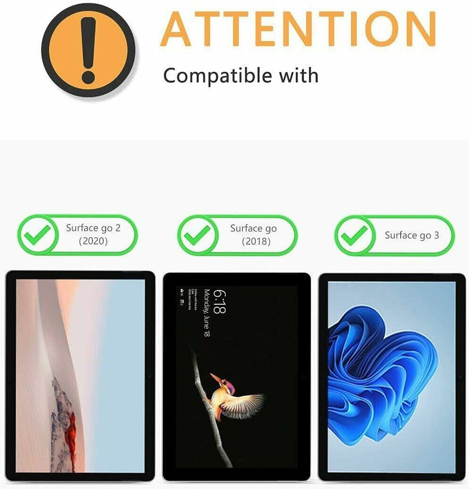 2PCS For Surface Go 4/Surface Go 3/ Surface Go 2 Tempered Glass Screen Protector