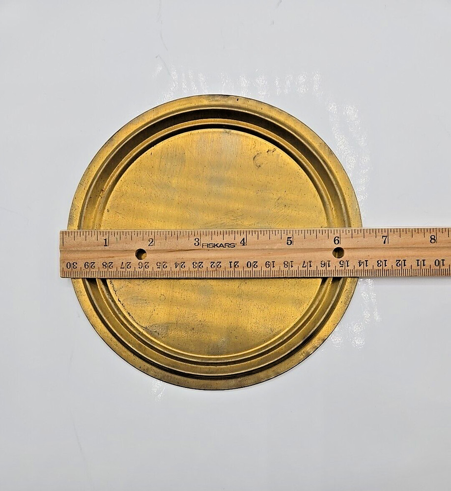 Vintage Solid Brass Clock Dial Pan 6 1/2" Clockmaker Stock