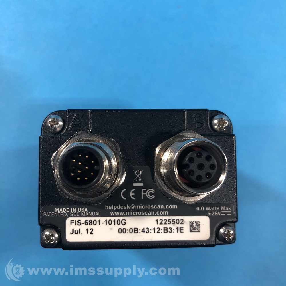 Microscan FIS-6801-1010G Fixed Barcode Scanner FNIP