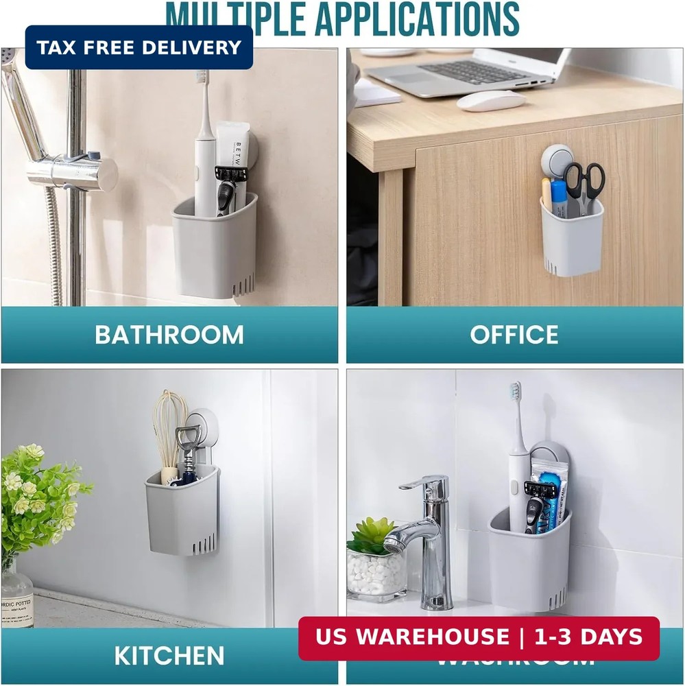 TAILI Suction Toothbrush Holder, Powerful Toothpaste Toothbrush Suction Cup, Sel