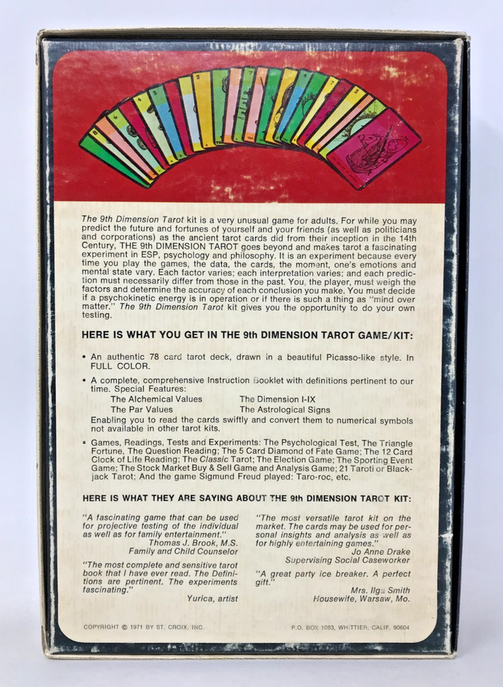 The 9th Dimension Tarot Psychogenic Game Kit (1971) E-15