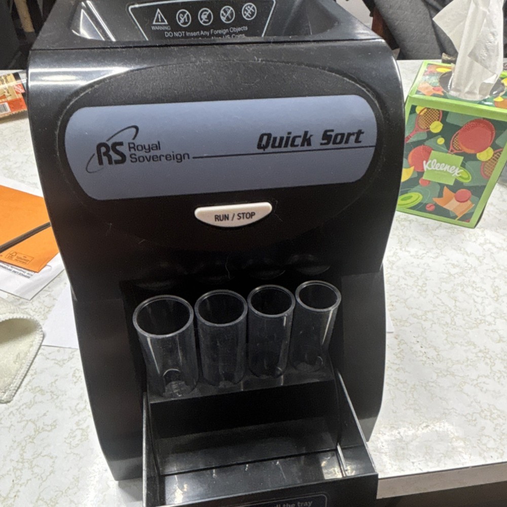 Royal Sovereign Quick Sort Coin Sorter Plastic Machine