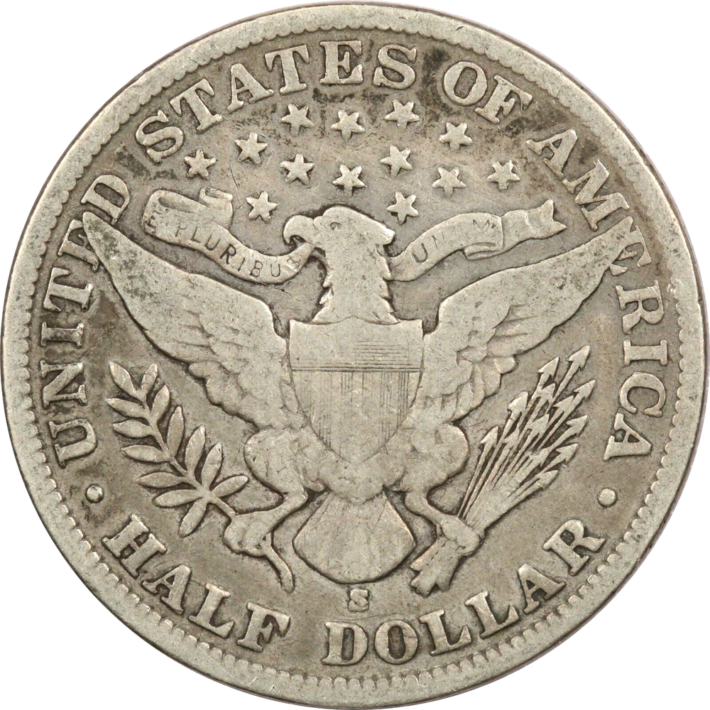 1903-S Barber Half Dollar 50C, Very Good VG+