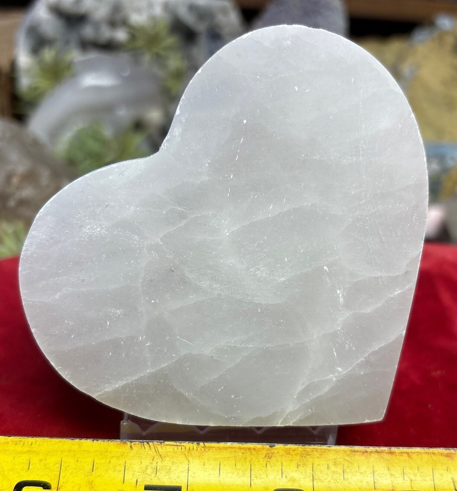 Selenite Thick Heart/Charging Plate 3”