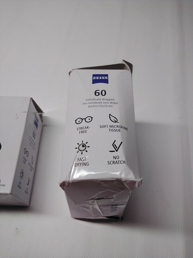 2 pack Zeiss Box Lens Wipes (60 Count)