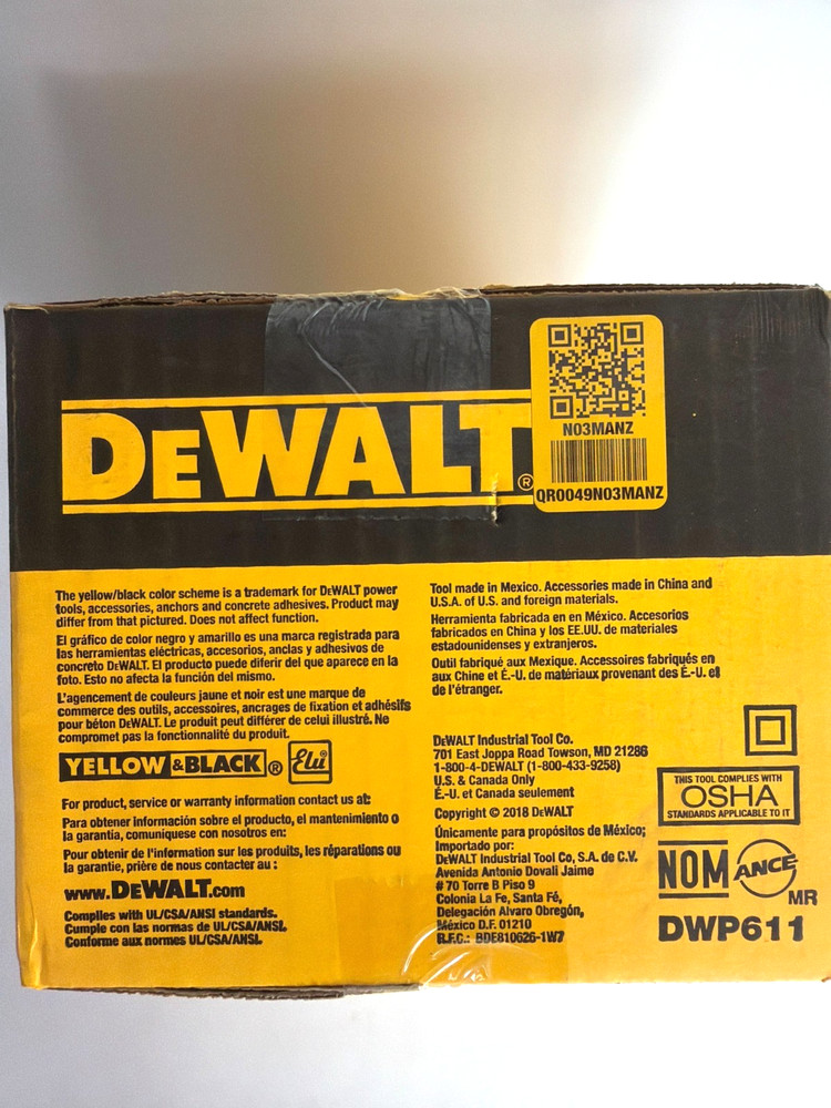 [NEW] (DWP611) DEWALT 1-1/4 HP Max Torque Variable Speed Compact Router
