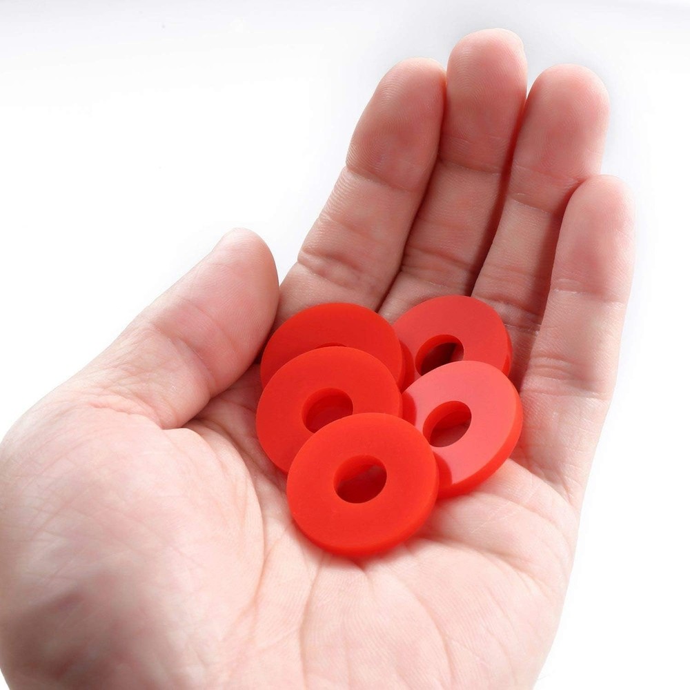 30pcs Red Silicone Strap Locks - Effortless Guitar Strap Security for All Styles