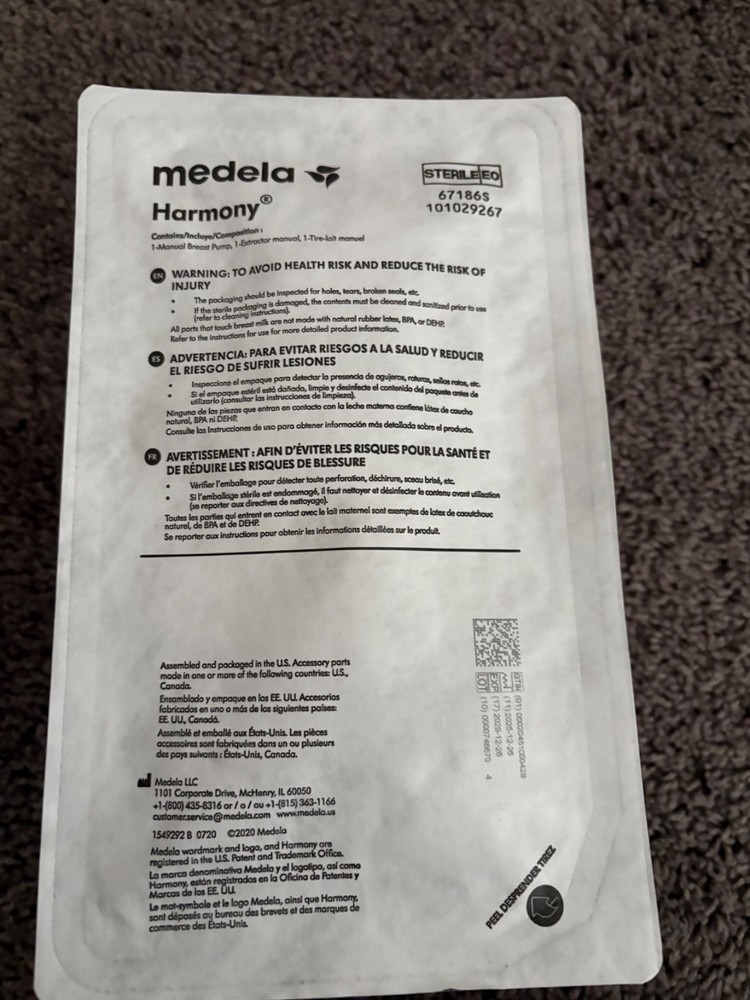 New Mendela Harmony Manual Breast Pump