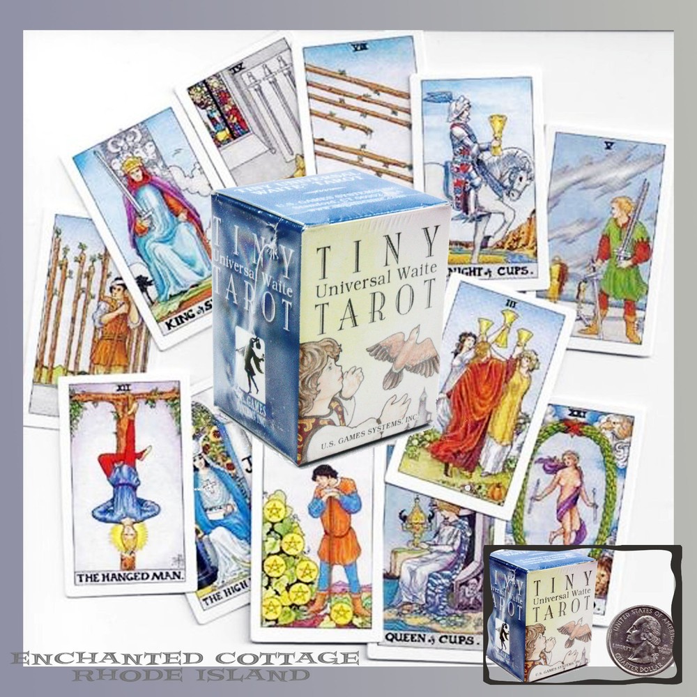 VERY TINY UNIVERSAL WAITE TAROT CARDS DECK DIVINATION FORTUNE TELLING