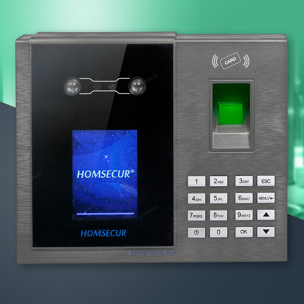 HOMSECUR Smart Attendance Gate System Time Clock Biometric Punch and IC Support