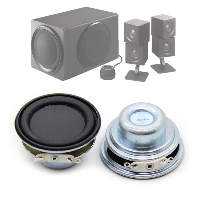 2Pcs 40MM 4 Ohm 5W Full Range Speaker Rubber Side Loudspeaker