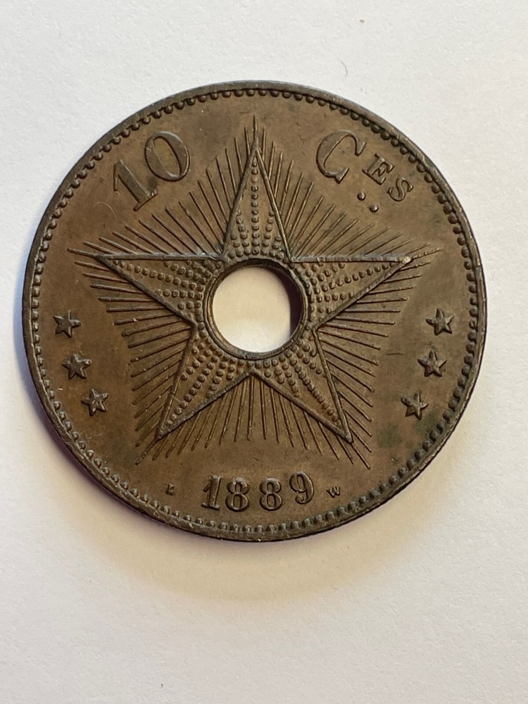 1889 CONGO FREE STATE 10 Centime Copper - BN