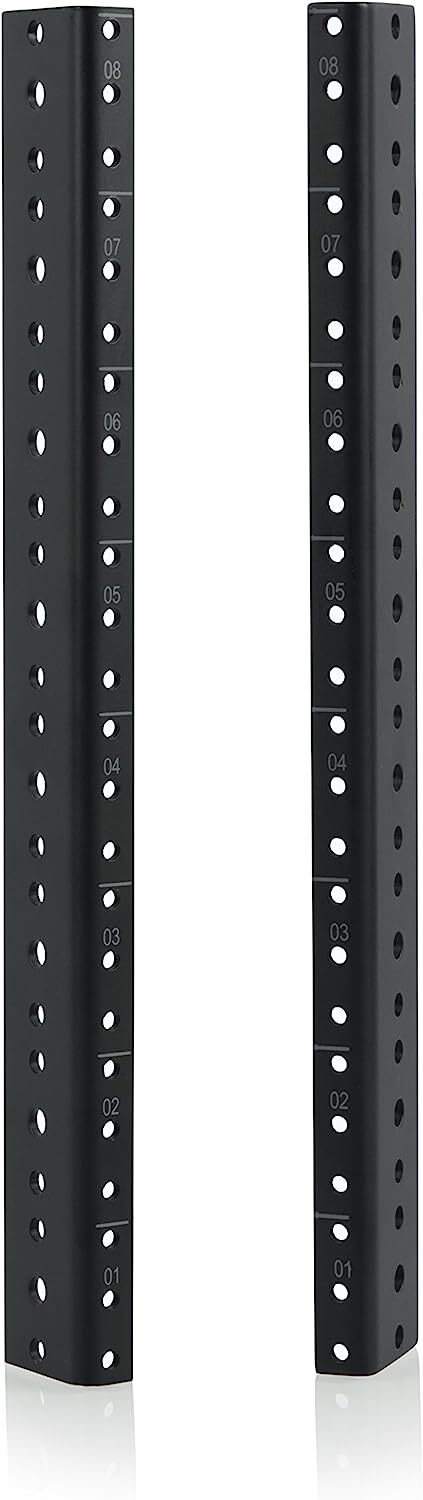 Gator Rackworks Heavy Duty Steel Rack Rail Set; 8U Rack Size (GRW-RACKRAIL-08U)