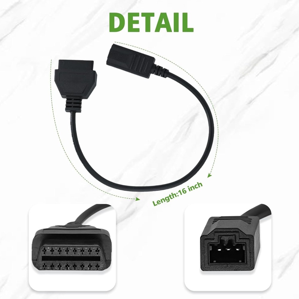 OBD2 Convertor Adapter for 3Pin to 16 Pin Diagnostic Code Reader Cable for Honda