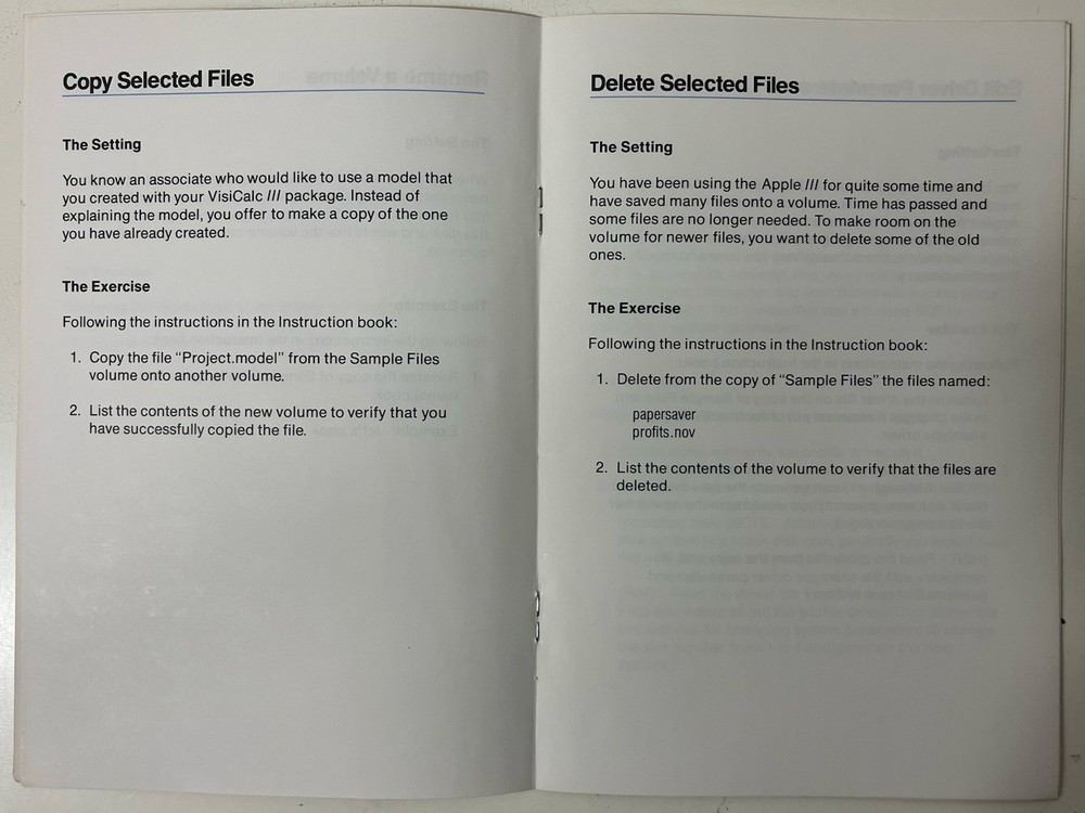 Vintage 1982 Apple III System Utilities Exercise Booklet Apple Computer Inc.