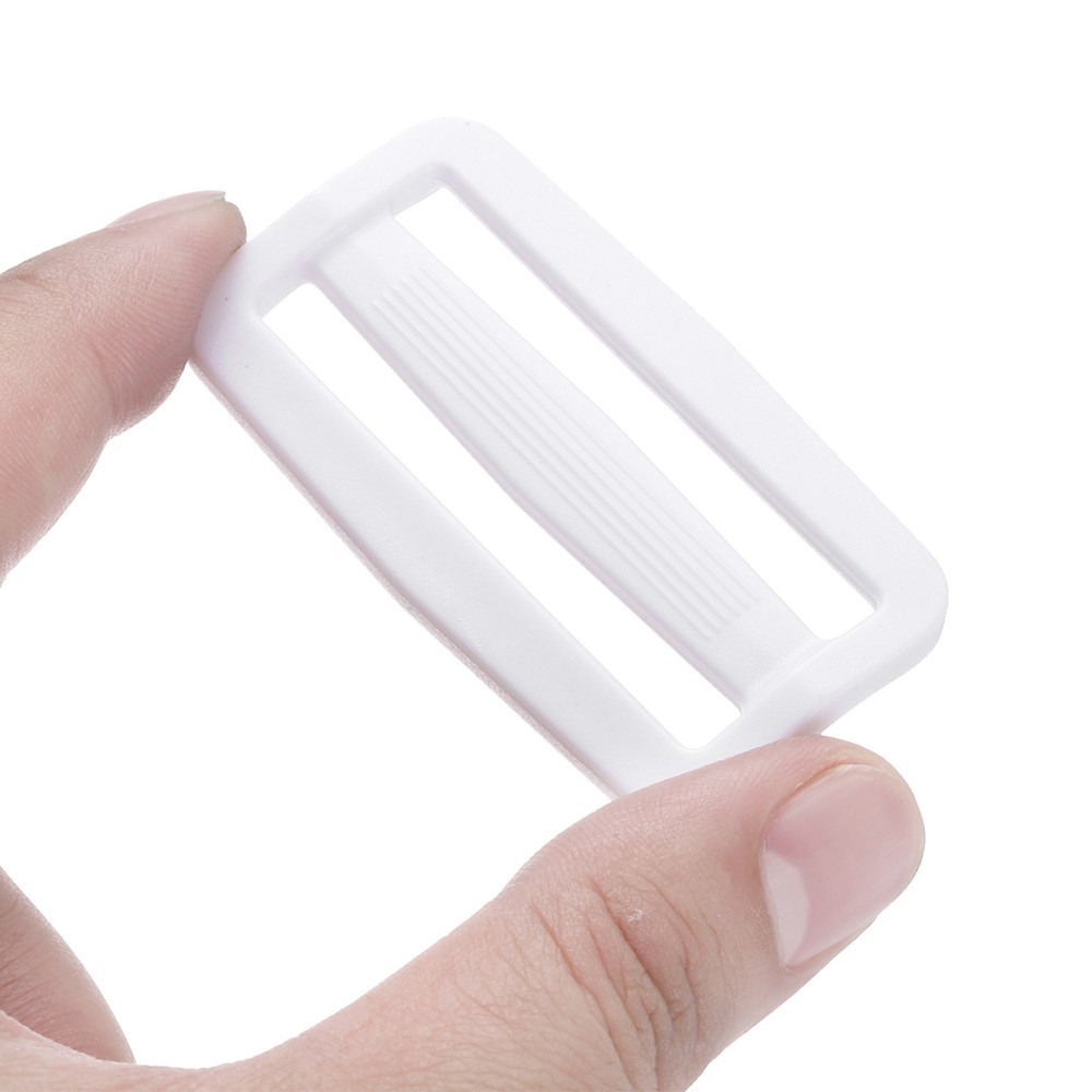 10Pcs 2 Inch Tri-Glide Slide Buckles Adjustable Webbing Strap Fastener White