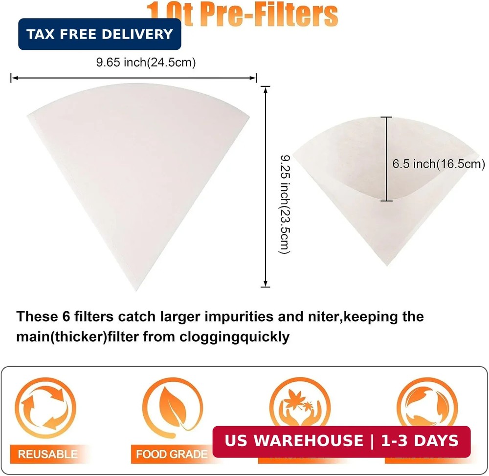 Maple Syrup Filter Set, (1) Maple Syrup Making Heavy Duty Synthetic Filter - (6)
