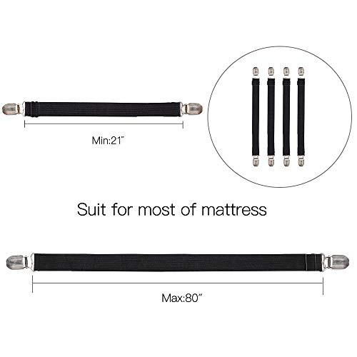 Adjustable Bed Sheet Clips, Sheet Fasteners Holder Straps and Suspender,