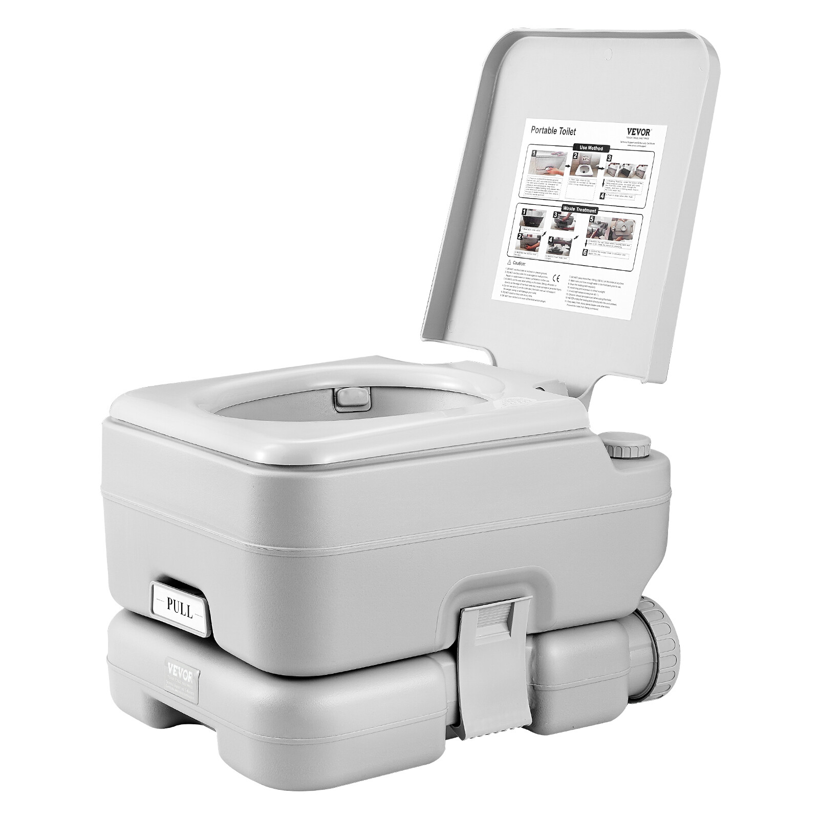 VEVOR Portable Toilet Flush Travel Camping 3.2 Gal Commode Potty Outdoor Indoor