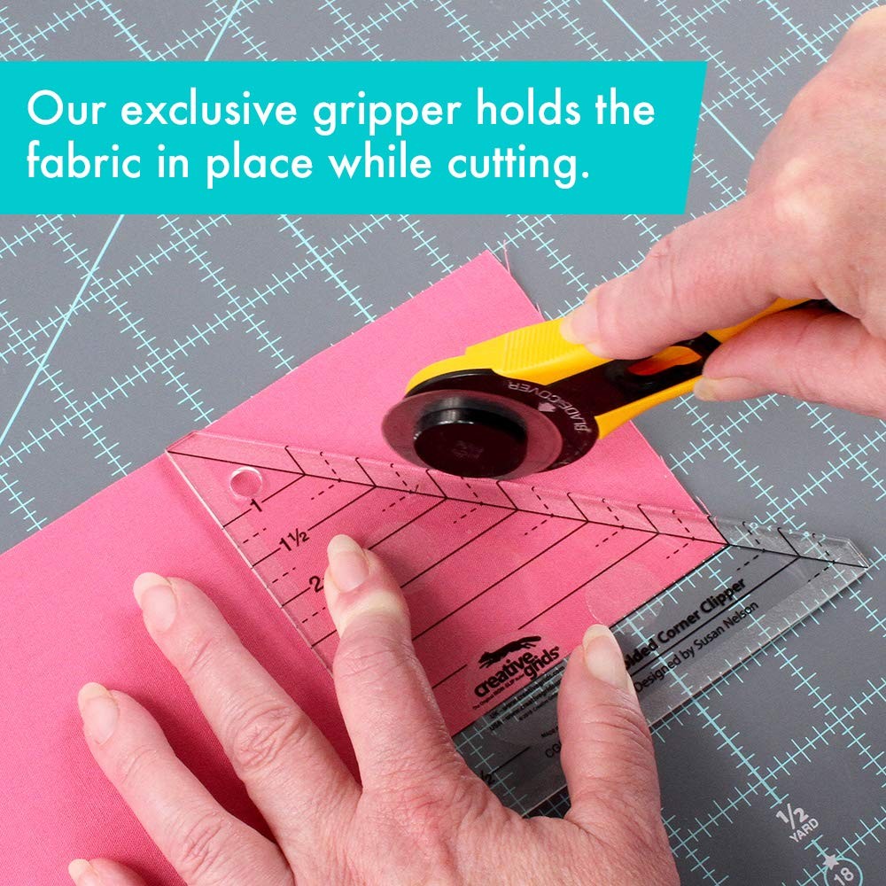 Creative Grids Folded Corner Clipper Quilt Tool – CGRFCC – Light Blue, Black