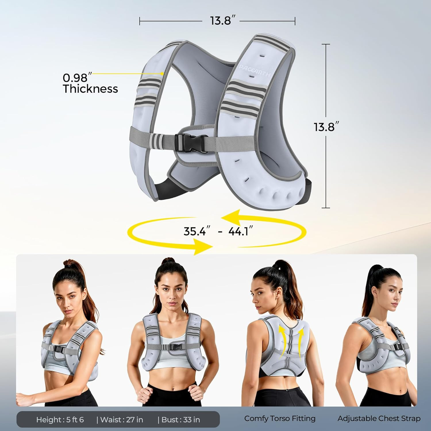 Weighted Vest,6Lb/8Lb/10Lb/12Lb/16Lb/20Lb/25Lb/30Lb Weight Vest with Reflective