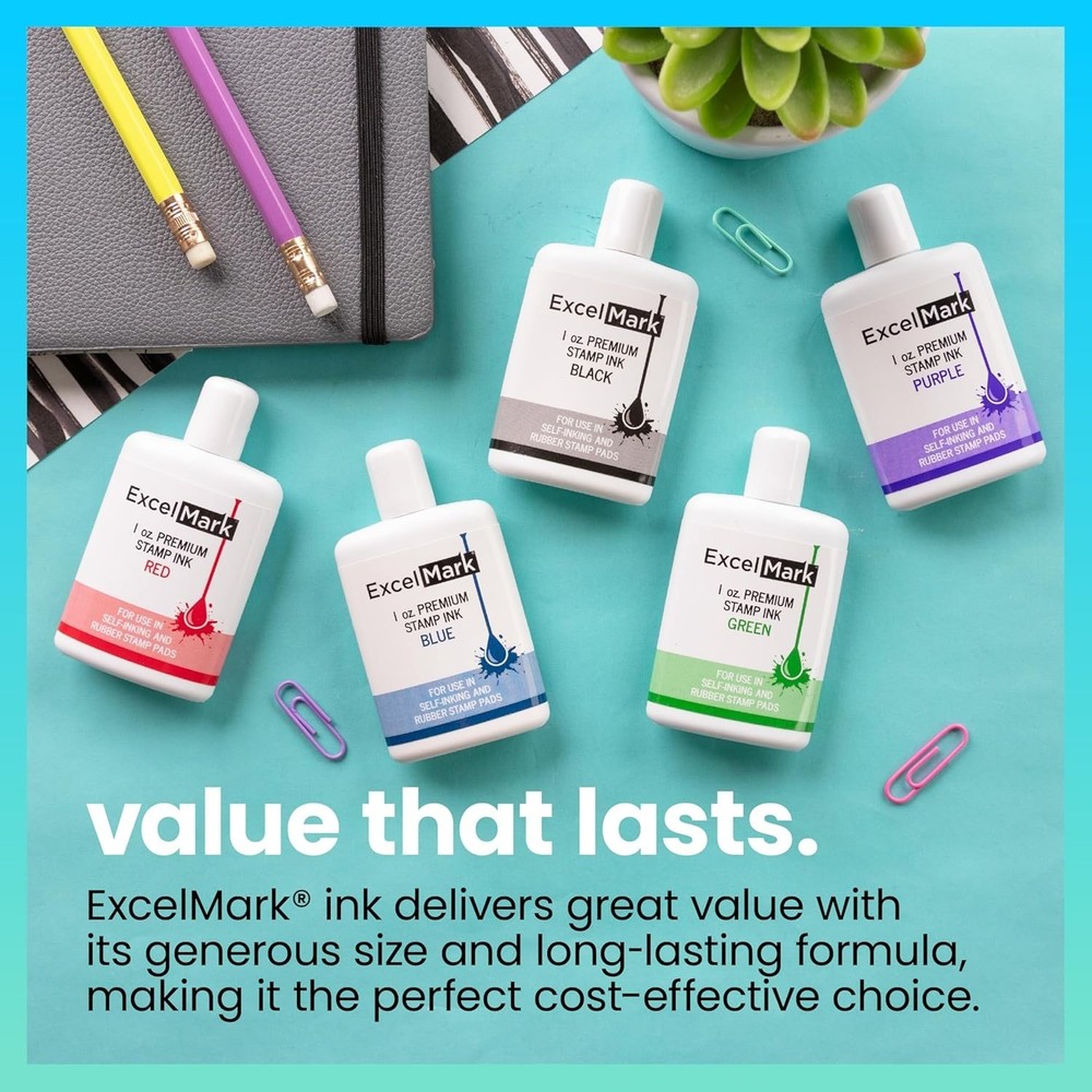 Water-Based 1 oz Red Refill Ink for Self-Inking Stamps - Easy Application