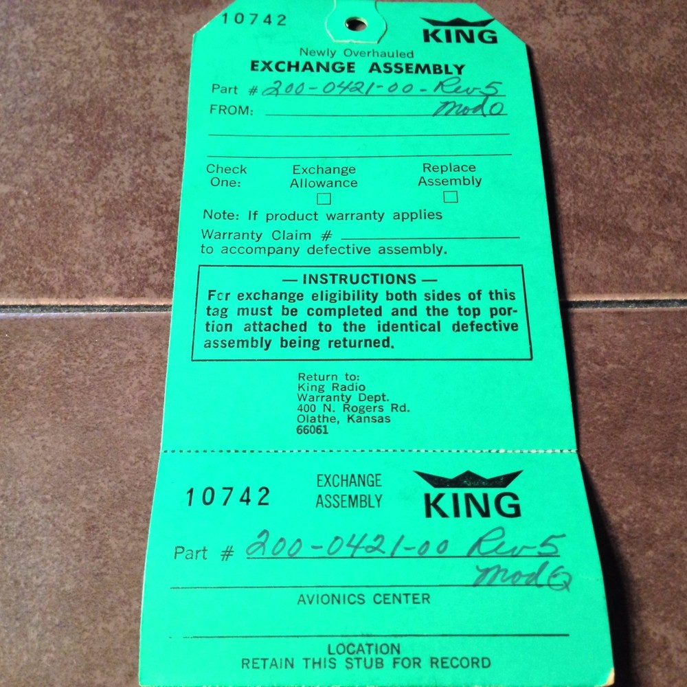 King KDM-705A Code Board 200-0421-00, NOS