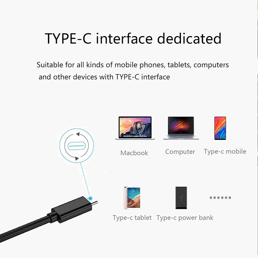 USB C to C Data Cable Short Charging Cable(About 4.8 Inch, Black