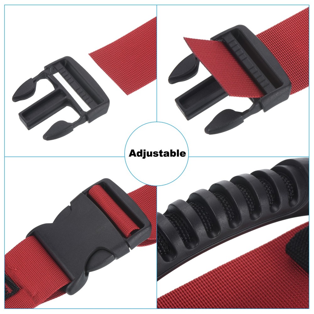 Carrying Strap with Handle, Adjustable Nylon Belt for Moving Lifting Boxes, Red